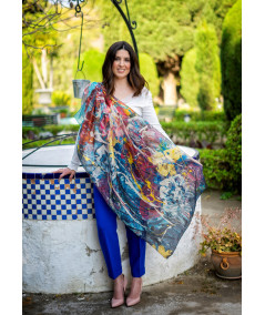 AZUL FLORAL MUJER